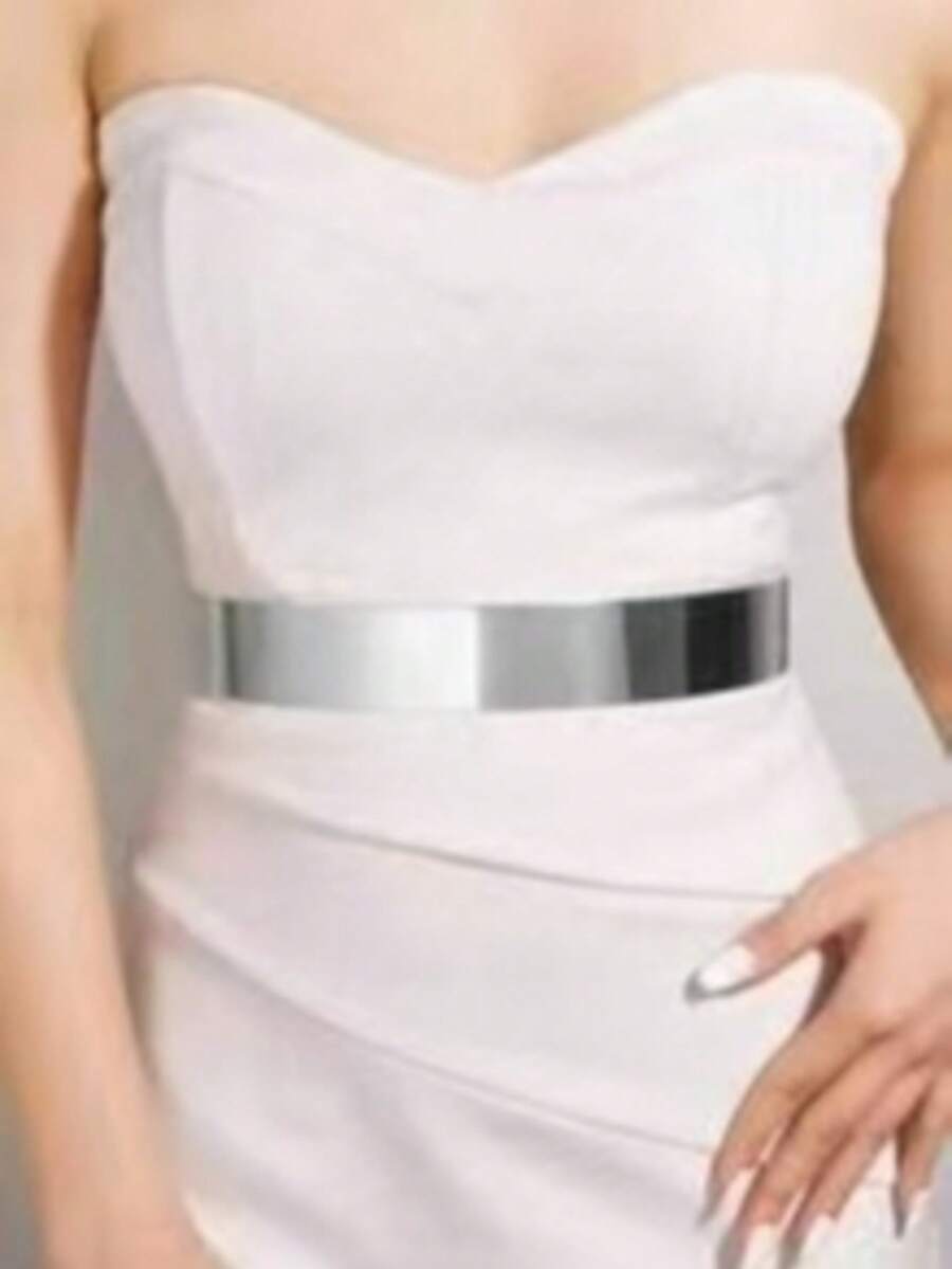 1pc Women's Fashion High-End Metal Waist Belt