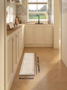 [热卖!!!] 1 块浅棕色底座带白色矩形图案可水洗浅色地毯 - 走廊地毯，简约自然，清新优雅风格，约 3 毫米厚硅藻土软橡胶垫，适用于厨房、浴室、入口、洗衣房、书房、客厅和其他空间 - 彩色 - 查看 17