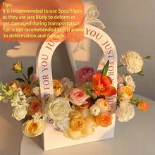 5pcs/10pcs Flower Carrier Bag, Flower Packaging Box, Flower Handbag, Suitable For Fresh Flower Packaging, Less Likely To Deform Or Damage During Transportation Compared To 1pc