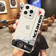 Custodia per telefono SuperCar M- per iPhone Plus 11 13 12 14 15 16 Pro Max, guscio trasparente con copertura senza fili magnetica Magsafe