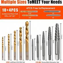 Coobeast 14pcs Screw Extractor Set And Left Hand Drill Bits For Removing Broken Bolt Extractor Kit, Easy Out Screw Extractor Set, Screw Remover Tool With Storage Case, Gifts For Men, Dad And Husband