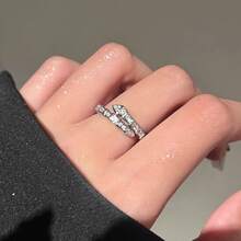 Snake-Shaped Ring Open Ring For Women Niche Design High-End Light Luxury Temperament Ring Personality Index Finger - Bạc - Xem 2