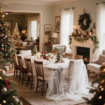 White Chair Tulle Decoration, Wedding Chair Back And Side Decoration Fabric, Transparent Church Tulle Chair, Suitable For Wedding Church Bench Decoration, Party Festival Christmas Family Chair Decoration