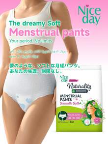 Niceday 30 peças, Tamanho Universal M-XL, Calças de Dormir Menstruais Femininas, Absorventes Higiênicos Tipo Almofada Ultra-Finos, Respiráveis e Não Abafados, Sem Vazamento, Adequado para Cintura de 80cm-120cm, Adequado para 40kg-70kg