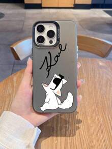 Funda de teléfono con diseño de gato de dibujos animados y firma del diseñador compatible con iPhone 16, 15, 14, 13, 12, 11 Pro Max, X, XR, XSMAX, 8, 7 Plus, con parte trasera mate resistente a los golpes.