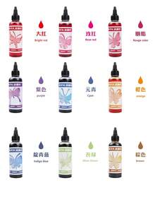 12 Color Liquid Tie-Dye Pigment Set, Dyeing Pigment Combination Handmade Tie-Dye Set ,DIY Pigment Plant Cold Dye Creative Gift For Elementary School Handicraft Class, Handmade Tie-Dye Set, Cultivate 's Practical Ability - Multicolor - View 19