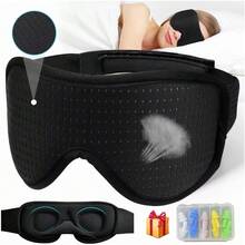 Máscara de Dormir 3D Ajustable y Transpirable + Tapones para los Oídos Máscara de Dormir de Esponja 3D Máscara de Ojos que Bloquea la Luz Adecuada para Oficina Viajes Yoga Unisex - 1 - Ver 7