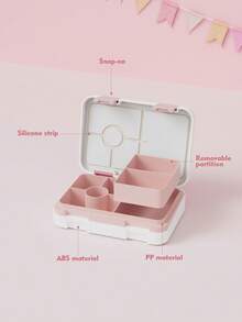 Meoky Hộp đựng cơm Bento – Hộp đựng cơm chống rò rỉ 5 ngăn, Hộp đựng đồ ăn nhẹ chuẩn bị bữa ăn có thể tái sử dụng, Hộp đựng cơm trưa kiểm soát khẩu phần cho trẻ em và người lớn, đựng thức ăn cho trường học, văn phòng, du lịch và dã ngoại (Hình con bướm trắng) - trắng - Xem 4
