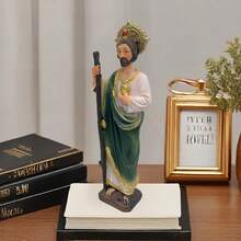 1 tượng Thánh Jude bằng nhựa, cao 15 cm, tượng trang trí nhà cửa mang tính tôn giáo, tượng màu xanh lá cây mặc trang phục truyền thống, vật trang trí bàn làm việc, quà tặng Phục Sinh hoặc trang trí phòng theo chủ đề tôn giáo, tượng trang trí nhà cửa, đồ trang trí Giáng sinh. - Nhiều màu - Xem 6