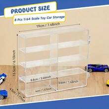 1pc Transparent Model Display Rack, 8-Grid Model Storage Box Display Cabinet, Stackable Car Model Display Case