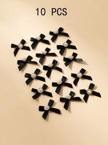 10 件水钻镶嵌手工蝴蝶结缎带蝴蝶结，DIY 服装配饰，发饰，鞋帽装饰，珠宝盒装饰，圣诞节情人节 - 彩色 - 查看 10