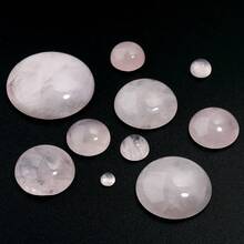 5-10pcs/Pack Natural Rose Quartz Cabochons, Multi-Size Gemstone Cabochons, Vintage Elegant Pink DIY Jewelry Making Supplies, Suitable For Necklace, Ring, Bracelet, Jewelry Decoration - Rose Quartz - View 7