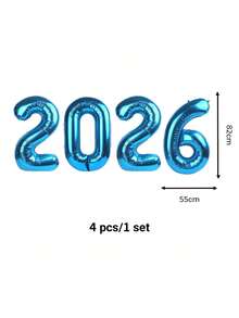 kumozawa 4 个 32 英寸“2026”数字气球，2026 新年气球装饰套装，新年派对装饰气球，用于除夕夜，新年派对装饰，适合 2026 新年派对和家庭聚会 - 彩色 - 查看 13