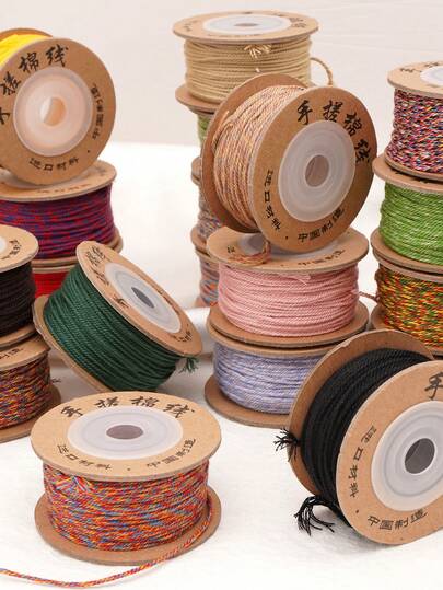 25m/Rollo de cuerda retorcida premium hecha a mano, cordón de cáñamo colorido, hilo para manualidades, cuerda trenzada DIY de 1.0mm, cordón para tejer pulseras, hilo con cuentas DIY para borlas