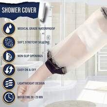 Line Shower Cover | Available In 3 Sizes | Reusable IV & PICC Line Sleeve | Waterproof Cast Cover Elbow | PICC Line Covers Upper Arm Wound (Weight: 220-300 Pounds)