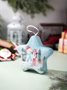 Weihnachtsdekoration Stern Cartoon Muster Blechdose Weihnachtszeit Handgriff Geschenkbox Aufbewahrungsbox, Ornament Aufbewahrung, Aufbewahrungskisten für Zuhause Organisation, Körbe, Kisten & Behälter für Zuhause Organisation