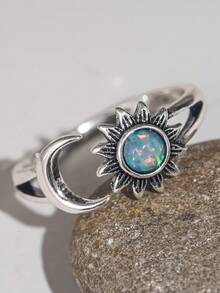 1 PC Pretty Sun Cubic Zirconia Ring For Women For Wedding Engagement Anniversary Party Jewelry Valentine's Day Gift