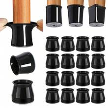 4/16 piezas Protectores de piso para patas de silla redondas - Silencian pisos ruidosos, contra arañazos, deslizamiento suave - Almohadillas para muebles, deslizadores de muebles hechos de fieltro suave, protegen el piso y las patas de mesas y sillas (Negro)