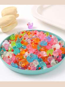 Set da 30 pezzi - Paperelle mini fluorescenti, set di giocattoli di paperelle in miniatura, paperelle in plastica realistiche, riempimento per sacchetti di gadget fluorescenti, forniture per feste