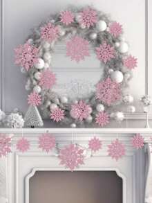 12 pièces - Boules de Noël roses, 60 mm/2,4 po Ornements d'arbre de Noël décoratifs en plastique incassable, assortiment de boules de Noël pour décorations de mariage, fête des mères, fête