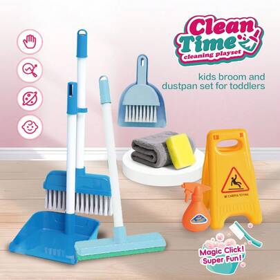 Kids Pretend Play Cleaning Toy Set, Pretend Housekeeping Toy, Kids Cleaning And Sweeping Playset, Role Play Props, Interactive Playset For Boys & Girls, Ideal Gift For Birthday And Christmas