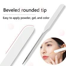 1/2pcs Stainless Steel Makeup Palette & Spatula Set, Liquid Foundation Concealer Mixing Palette, Easy To Clean Makeup Tools, Cosmetic Accessories, Travel, Girl Gift, Makeup, Travel Essentials, Affordable, Bedroom, Foundation Mixing Palette, Mixing Spatula - Multicolor - View 9