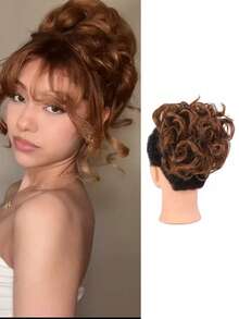 Synthetic Wig Hair Band Elastic Large Steel Comb Pull Flower Hair Pack Wavy Ponytail Natural Simulation Curly Hair Seamless Messy Hair Band Hair Pack - Multicolor - View 10