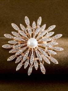 1 Stück elegante, vielseitige Kristall- & Kunstperlen-Brosche, Kostümschmuck, Taschenbehang, Bürozubehör, Weihnachtsgeschenk