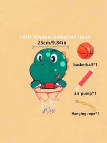 1套儿童卡通动物篮球套装，运动篮球玩具，包含迷你篮球和壁挂式气泵。这是一款室内外运动玩具，适合3岁以上男孩和女孩的互动球类玩具，可折叠篮球架，适合室内外运动投篮。