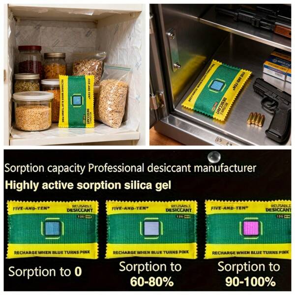 1 قطعة 200 جرام كيس جيل السيليكا القابل لإعادة الاستخدام مع مؤشر - ماص الرطوبة القابل لإعادة التنشيط بالتعرض للضوء الشمسي للسيارة/البندقية/الخزانة/القبو/الجراج، وأيضًا لأحذية/معدات الرياضة الماصة للعرق، مزيل الرطوبة للتخزين