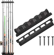 MMSZHL Soporte Horizontal para Cañas de Pescar, Estante de Almacenamiento Negro para 6 Cañas con Protección de Espuma EVA, para Cochera, Barcos y Actividades de Pesca - Negro - Ver 12