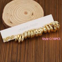 2pcs-66pcs/Set European And American Fashion Geometric Golden-Plated Earrings With Different Styles,Water Drop&Starfish,Suitable For Ladies' Daily Wear And Holiday Gift Giving