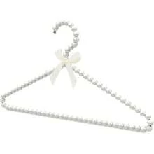 1 件珍珠衣架，带蝴蝶结丝带，新娘礼服、衬衫、夹克衣架，少女美学 - 白色 - 查看 1