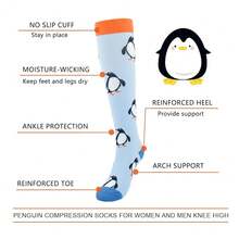 Junely Compression Socks For Women Knee High Socks For Running Athletic Nurses Work Support Travel Flight Sports-9579 - 多色10 - 查看 8