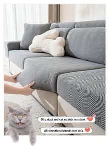 1 件毛绒提花防滑沙发座垫套，柔软亲肤，防宠物，弹性沙发套，适用于 L 型组合沙发和 1/2/3/4 座沙发，春季/秋季（单独出售） - 深灰色 - 查看 9