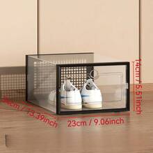 12pcs Thickened Clear Shoe Boxes With Lid, Foldable Stackable Free Combination Shoe Rack, Plastic Sneaker Container, Space Saving Storage Organizer For Entryway, Bedroom, Home, Dorm Shoe Organization Modern Shoe Storage Durable Plastic Box Shoe Storage Organizer Stacked Into A Shoe Rack Shoe Cabinets