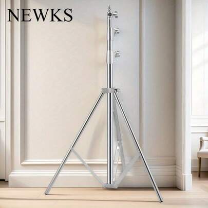 NEWKS NEWKS Stainless Steel Heavy-Duty Photography Tripod, 110.2 Inches/2.8 Meters Studio Lighting Tripod, Suitable For Multifunctional Telescopic Phone Stands Such As Flash, Flash, Softbox, Umbrella, Etc
