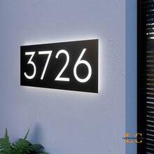 Có 4 kích cỡ! Biển số nhà bằng kim loại, bảng địa chỉ cá nhân hóa, số cửa, số phòng khách sạn. - màu đen - Xem 6