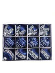 12 pièces - Boules de Noël en soie de 6 cm, décoration de pendentif pour sapin de Noël, boules de Noël de luxe rétro à suspendre, décoration de maison pour Noël, convient pour la décoration de Noël, mariage, fête (Champagne) Décorations de Noël, décoration de pièce, hiver