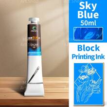 Marie's Marie's Block Printing Ink, 6 Colors In Available, Oil-Based Printmaking Ink Art Tools For Linoleum Block, Perfect For Professional, Permanent Prints (50 Ml)