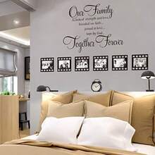 Family Wall Stickers Contains 12 Pieces Of Picture Frames Every Family Has A Story Wall Decor Our Family Is A Circle Decal For Living Room - màu đen - Xem 6
