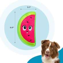 Outward Hound Tough Skinz Durable Squeaky Dog Toy With Two Tough Layers, Watermelon, Red, Medium - MàuH - Xem 5