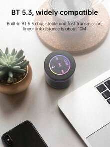 Wireless 5.0 Stereo Wireless Speaker - Portable Compact Speaker System, -C, Suitable For Outdoor/Indoor Parties, Camping, Beach - Compatible With Smartphones/Tablets (Red/Black/Yellow), Portable Speaker With RGB Lights