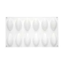 Sea Shells Mousse Mold,Olive Shaped Mold For Fondant Cake Decoration French Dessert Truffle Pudding Jelly Cheesecake (12-Cavity)