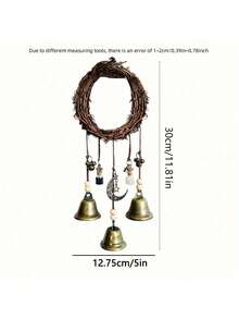 1 pièce Décoration de sonnette de porte de sorcière vintage en métal, support de porte de protection de la maison, chapeau à balai avec sonnette de sorcière sans batterie ni électricité. Décoration durable pour porte d'extérieur/intérieur, décoration d'Halloween, décoration de jardin effrayante. Pas de câblage, sonnette festive, construction robuste, ornement thématique, décorations d'extérieur, cadeau de Noël, décoration de chambre