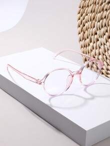 1 Pair Oval Frame Fashion Non-Prescription Glasses, Suitable For 14-16 Years Old Teens, Daily Decoration, Back To School, Campus Style, Holiday, Travel, Halloween Party, Photography Props