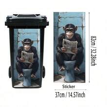 1 pieza Pegatina de cubo de basura con serie de animales divertidos, incluye pegatinas autoadhesivas de PVC con diseños de perro, jirafa, mapache y otros animales, adecuado para cubos de basura al aire libre, decoración de habitaciones, dormitorios, cocinas, paredes y decoración
