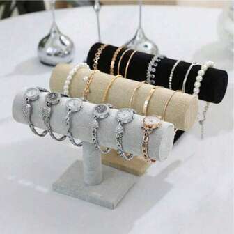 1 Stück Samtarmband/Uhrenständer, Schmuckorganizer Regal für Halsketten, Armbänder, Anhänger, modischer Frauen Schreibtisch Aufbewahrung, Valentinstag Geschenk. Zufälliger Stil