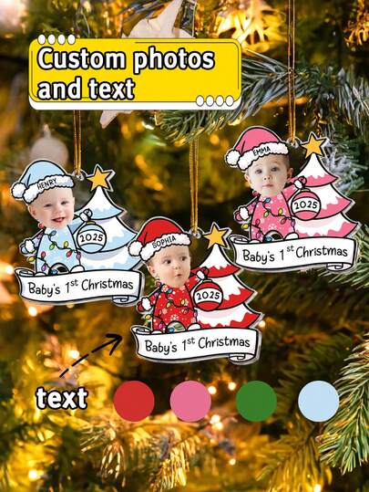 1pc Customized Personalized Santa Baby Number 1 Shaped Christmas Ornament,Hanging Decoration For Christmas Tree Memory Scene, My First Christmas 2025.Unique Holiday Gift, Newborn Christmas Commemorative Pendant, Christmas Tree Decoration, Customized Baby Face Photo, Christmas Gift, Souvenir Decoration, Personalized Gift, Holiday Decoration, Christmas Gift,Christmas Decor Home,Christmas Gifts,Christmas Decoration