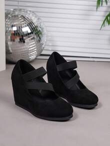 Damen minimalistische Espadrilles mit Knöchelriemen, Lässig Street Outdoor Beach Boho Party, gewebter Kreuzriemen aus Kunstveloursleder, geeignet für alle Jahreszeiten - Schwarz - Übersicht 7